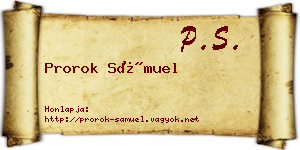 Prorok Sámuel névjegykártya